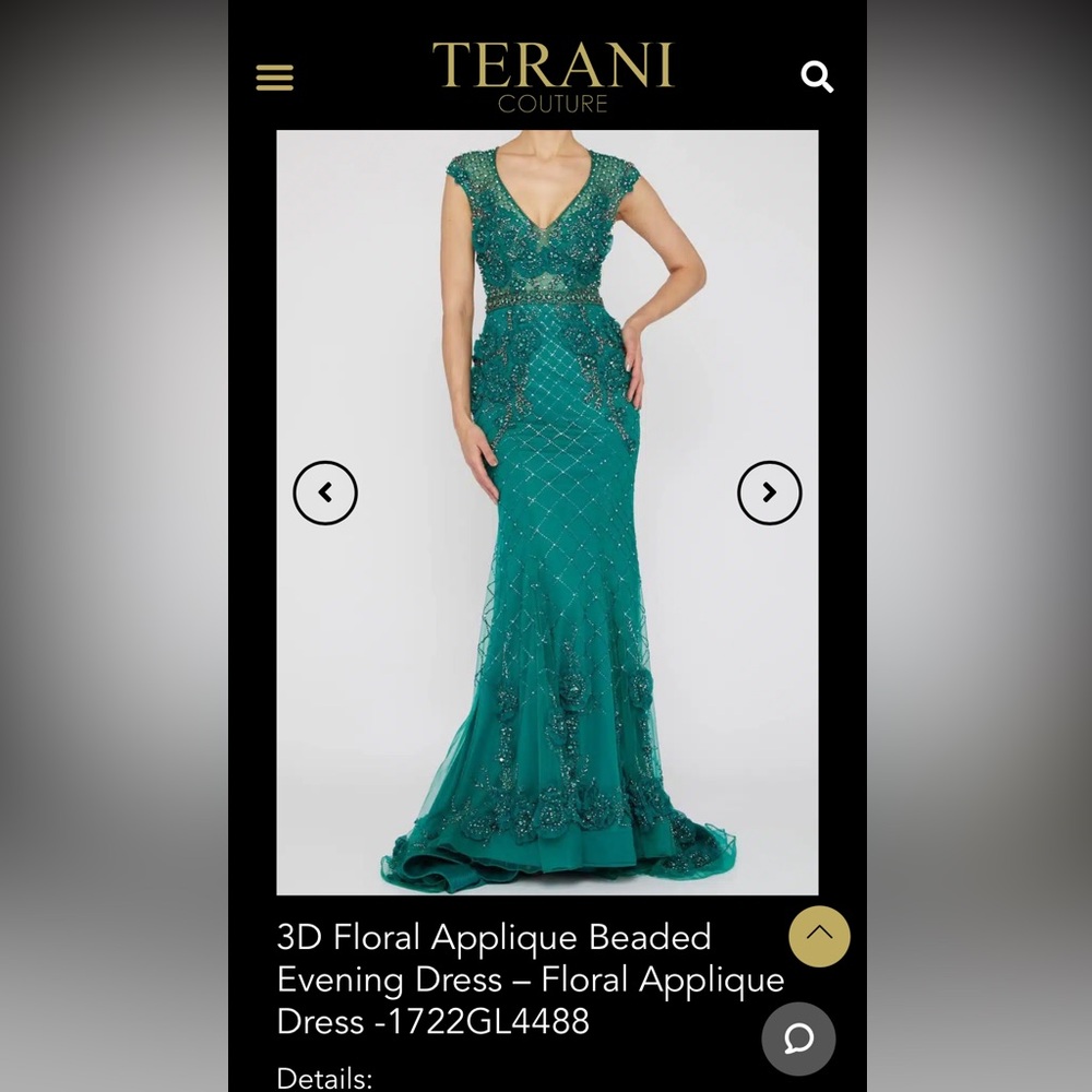 Green tehrani couture Mermaid Gown with Sweetheart Neckline